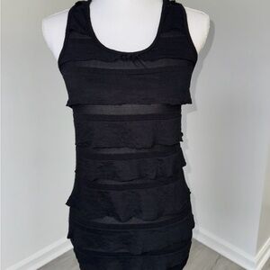 Miley Cyrus Max Azria‎ Black Tiered Racerback Tank Size Large Juniors